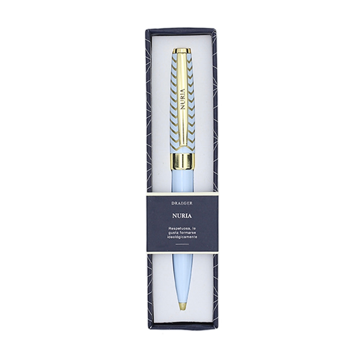 Bolígrafo NURIA Azul Pastel y Dorado - DRAEGER