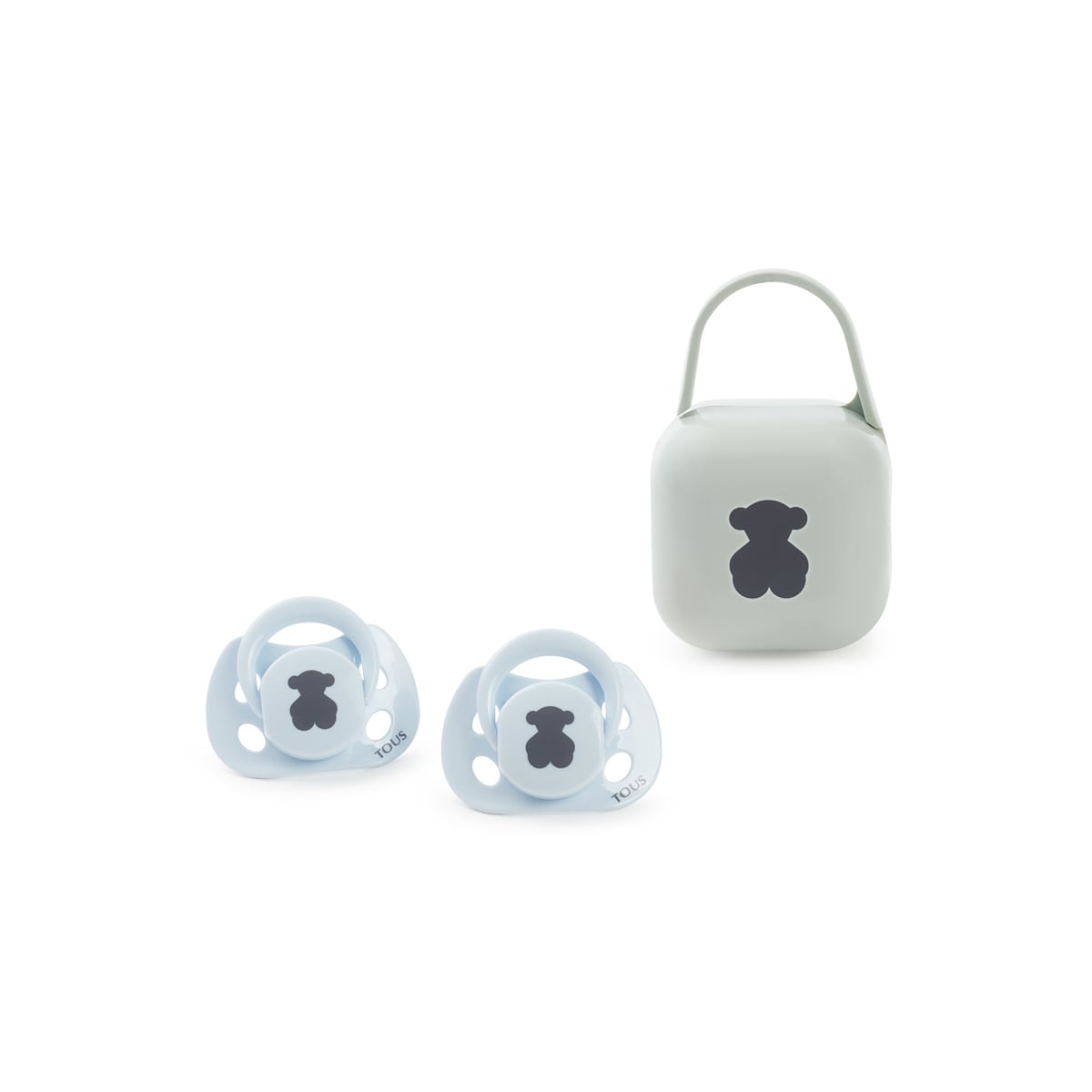 Pack de 2 Chupetes + Porta Chupete BEAR Azul Celeste - Tous Baby
