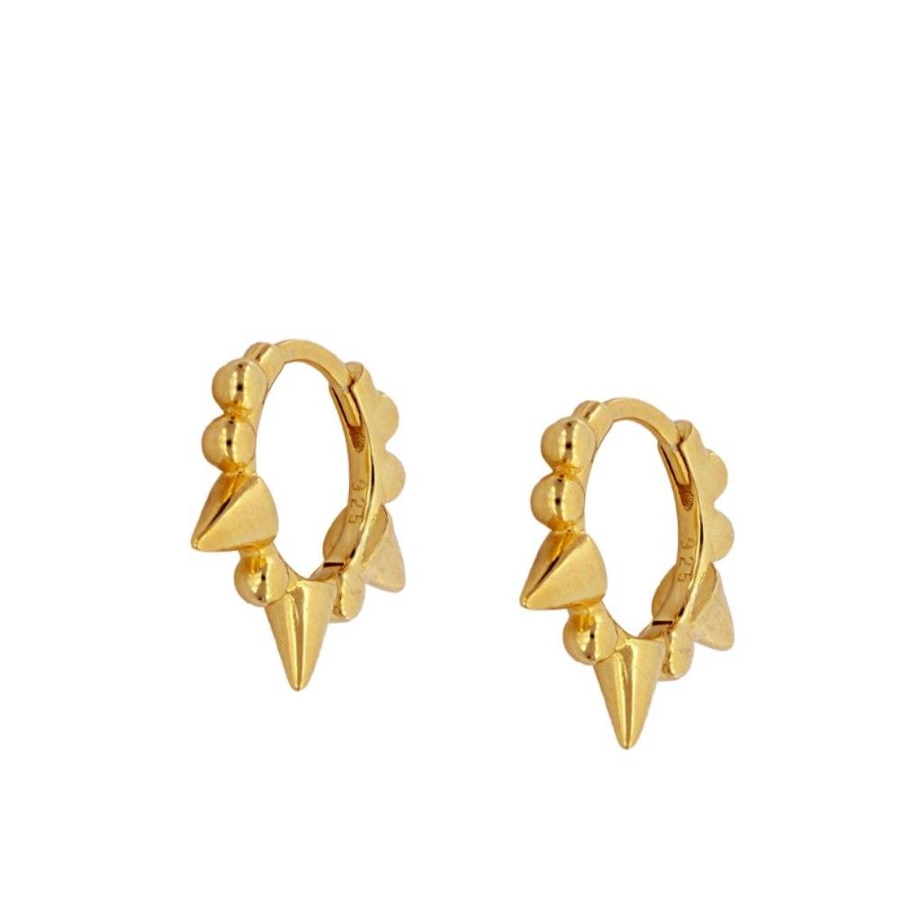 PENDIENTES ROCK ME- PLATA CHAPADO ORO 18K