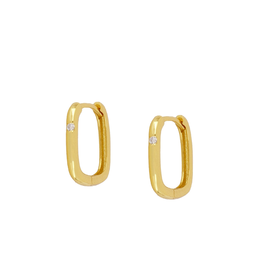 PENDIENTE SQUARE- Plata Chapado Oro 18k