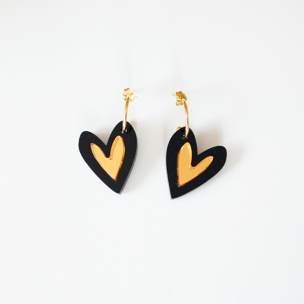PENDIENTES CORAZÓN DE ORO GOLD-Be Love