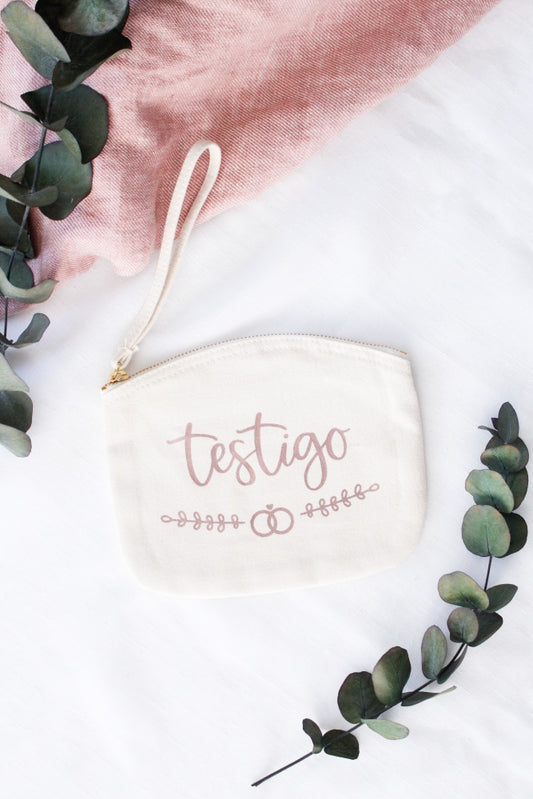 Neceser algodón orgánico TESTIGO de boda-Be Love