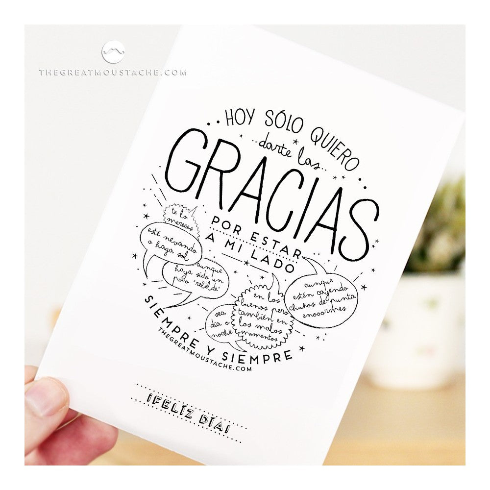 Tarjeta GRACIAS POR ESTAR A MI LADO SIEMPRE - The Great Moustache
