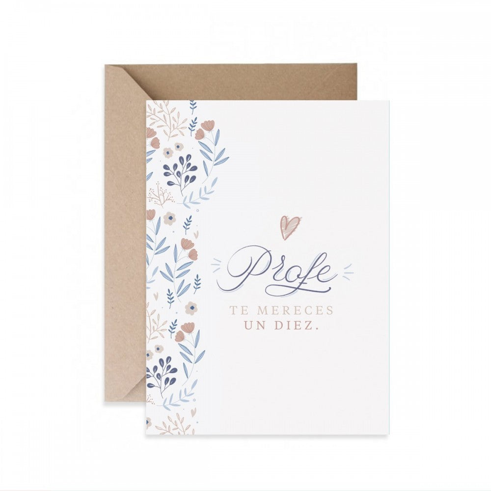 TARJETA - PROFE TE MERECES UN DIEZ- The Great Moustache