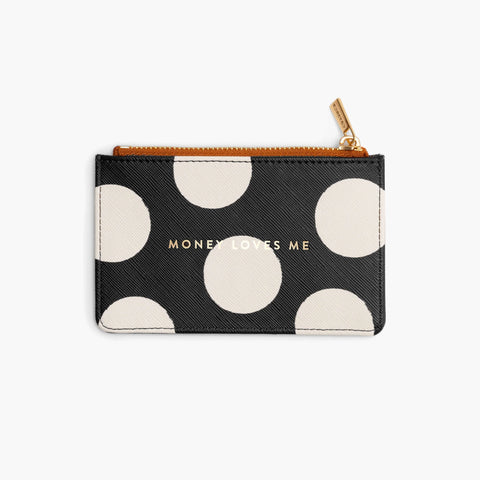 El dinero me ama. Tarjetero monedero. Negro. - CHARUCA