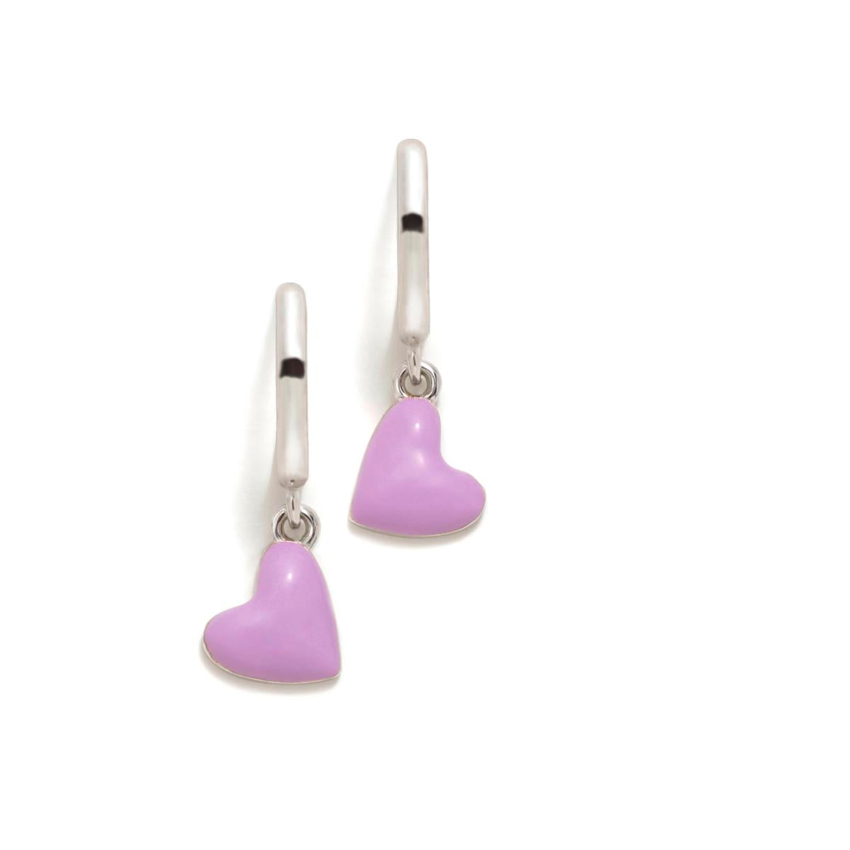 Pendientes CRIOLLAS ABC CORAZONES LILAS - ARP