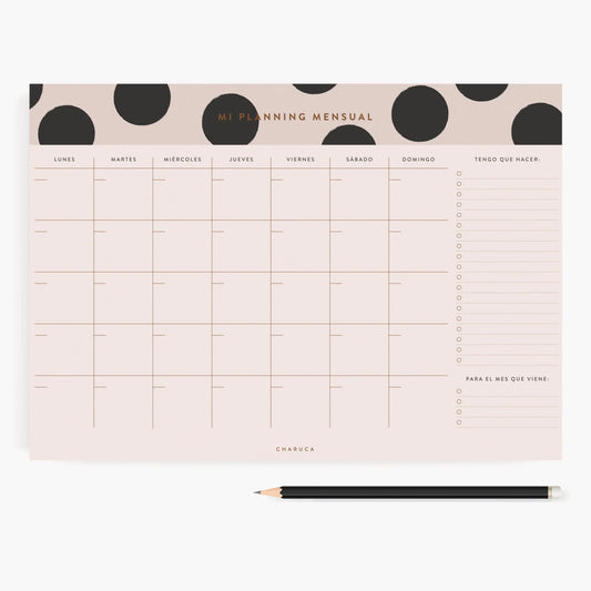 Planificador mensual. Minimal. - CHARUCA