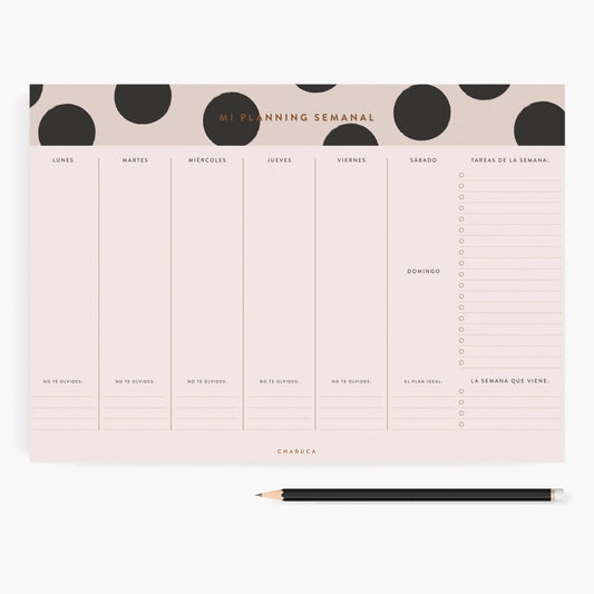 Planificador semanal. Minimal. - CHARUCA