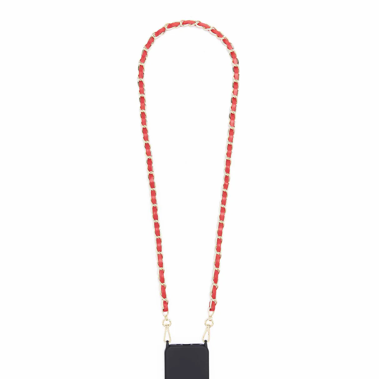 Cadena Para Teléfono DORADO Y CUERO ROJO - DRAEGER