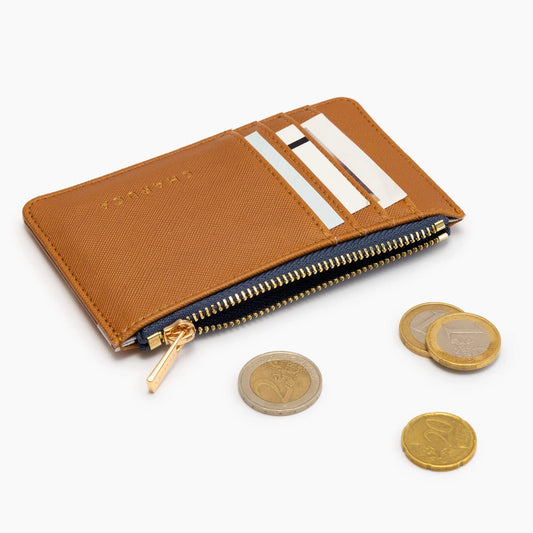 El dinero me ama. Tarjetero monedero. Canela. - CHARUCA