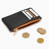 El dinero me ama. Tarjetero monedero. Negro. - CHARUCA