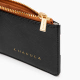 El dinero me ama. Tarjetero monedero. Negro. - CHARUCA