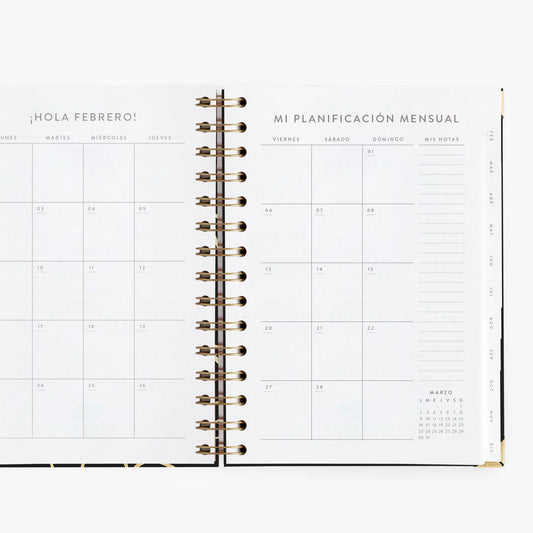 Agenda semanal 2026. Black. Mediana. - CHARUCA