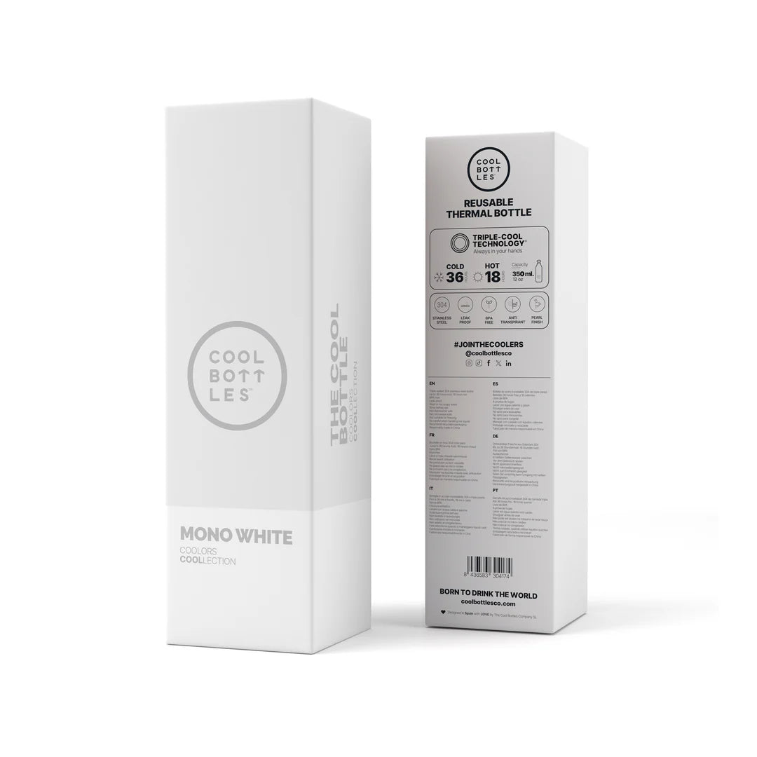 Botella Térmica de Acero Inoxidable MONO WHITE 500ml - COOL BOTTLES
