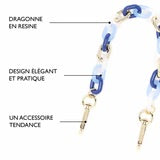 Cadena Para Teléfono CORTA RESINA AZUL Y DORADO - DRAEGER