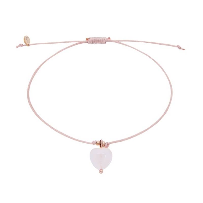 Pulsera Amor Puro Cuarzo Rosa Chapado en Oro Rosa