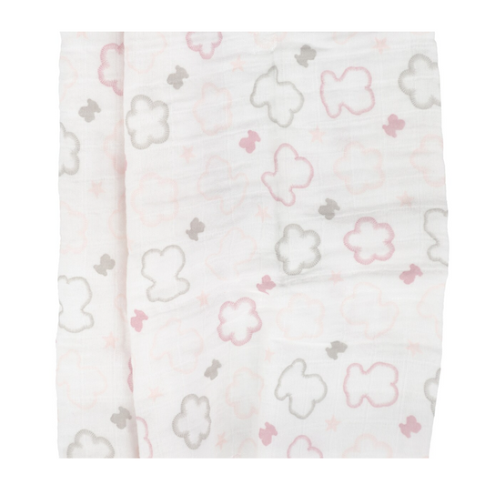 Muselina OSOS Y FLORES Rosa - Tous Baby