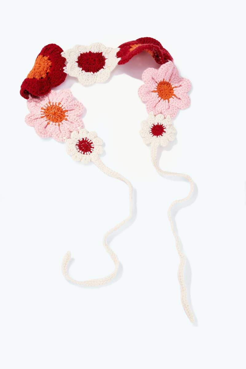 Banda de Ganchillo con Flores de Colores