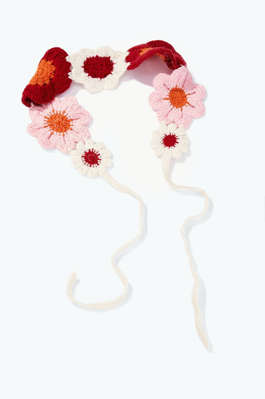 Banda de Ganchillo con Flores de Colores