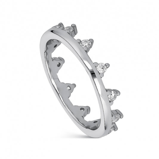 Anillo Tiara con Circonitas Plata Primera Ley