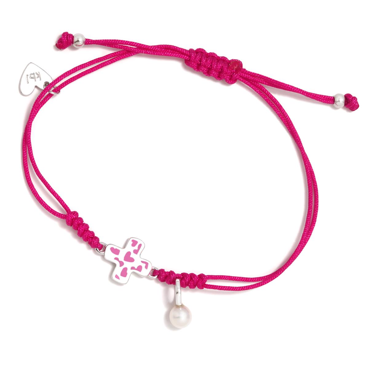 Pulsera CORDÓN FUCSIA PENÉLOPE CRUZ CORAZONES ROSAS - ARP