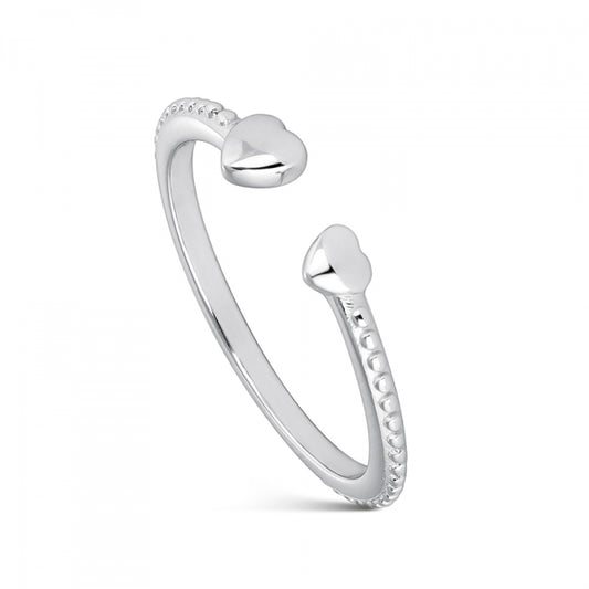 Anillo Plata Primera Ley abierto Corazones- Be Love
