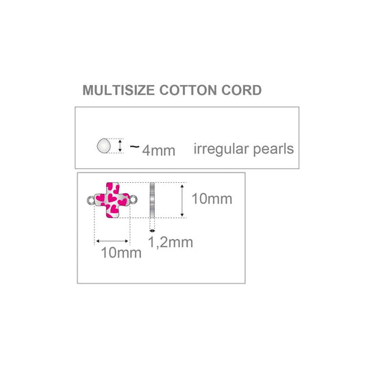 Pulsera CORDÓN ROSA PENÉLOPE CRUZ CORAZONES FUCSIAS - ARP