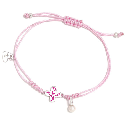 Pulsera CORDÓN ROSA PENÉLOPE CRUZ CORAZONES FUCSIAS - ARP