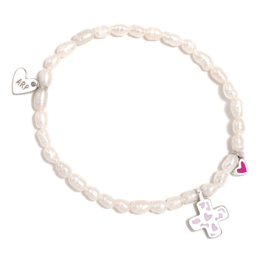 Pulsera PERLAS PENÉLOPE CRUZ CORAZONES LILA - ARP