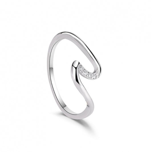 Anillo Ola Circonitas- Plata 925
