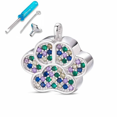 Gargantilla Nomeolvides de plata rodiado huella circonitas de colorde 20mm con tornillo+Acces