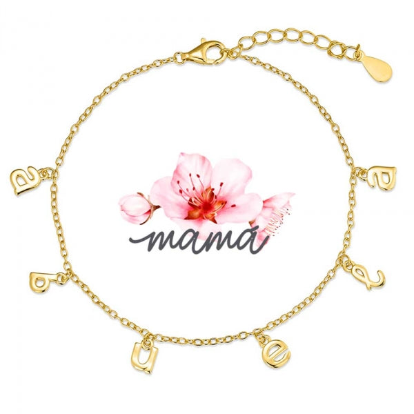 Pulsera Abuela- Plata y Plata Chapado Oro