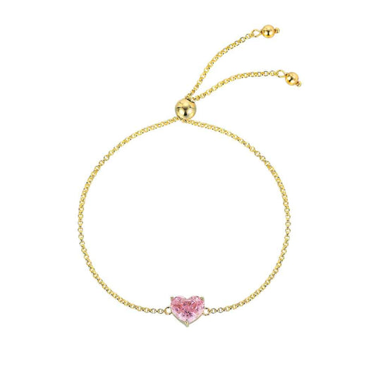 Pulsera Corazon de Oro. Plata Chapado Oro- Be Love
