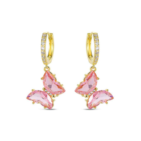 Pendientes Mariposas Circonita Rosa- Be Love