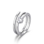 Anillo Triple Corazón Circonita-Plata 925