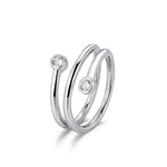 Anillo Triple de Circonitas- Plata 925