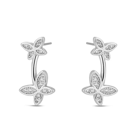 Pendiente Plata MARIPOSAS DE CIRCONITAS - PROMOJOYA