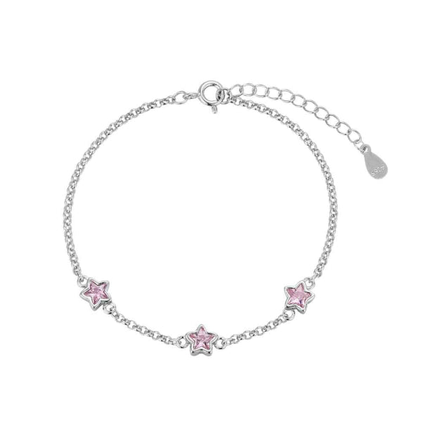 Pulsera Plata ESTRELLA CIRCONITA ROSA - PROMOJOYA
