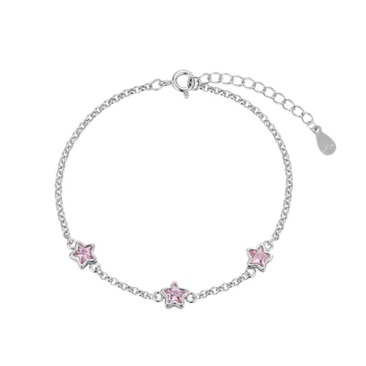 Pulsera Plata ESTRELLA CIRCONITA ROSA - PROMOJOYA