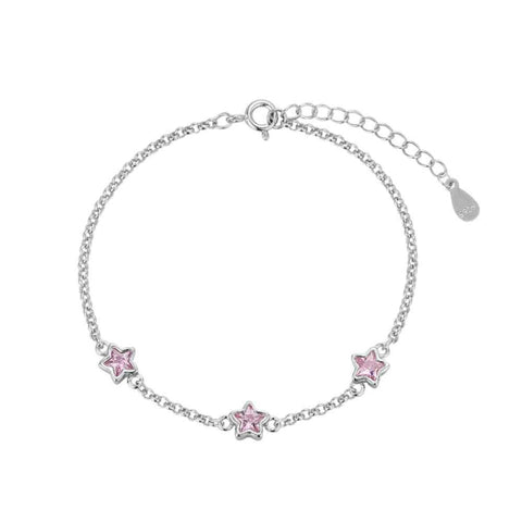 Pulsera Plata ESTRELLA CIRCONITA ROSA - PROMOJOYA