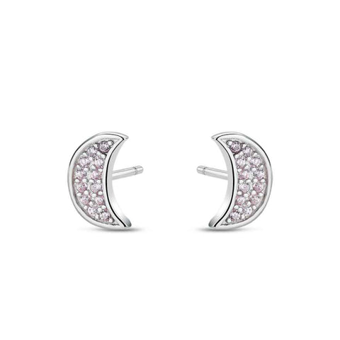 Pendiente Plata LUNA CIRCONITA ROSA - PROMOJOYA