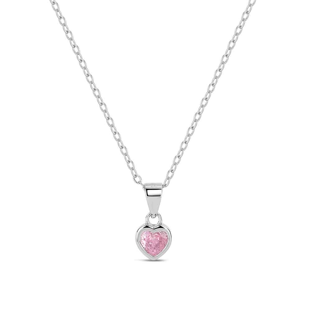 Gargantilla Plata CORAZÓN CIRCONITA ROSA - PROMOJOYA