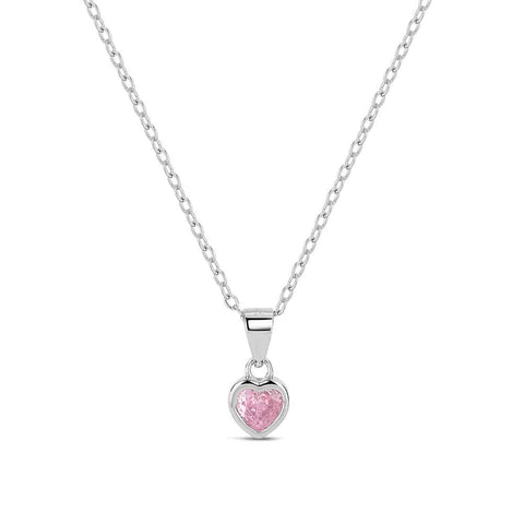 Gargantilla Plata CORAZÓN CIRCONITA ROSA - PROMOJOYA