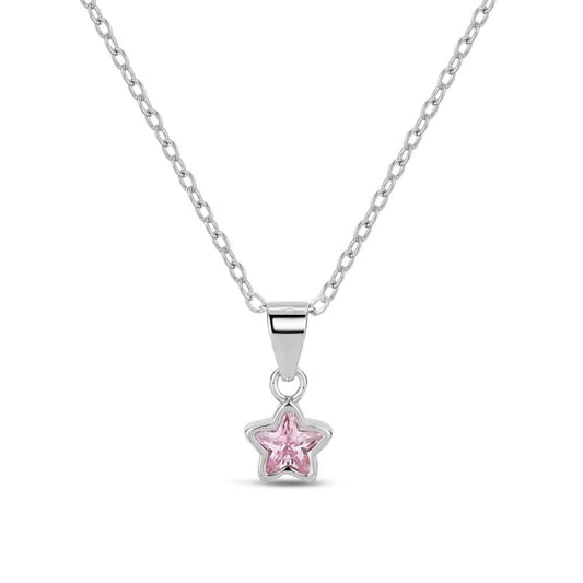 Gargantilla Plata ESTRELLA CIRCONITA ROSA - PROMOJOYA