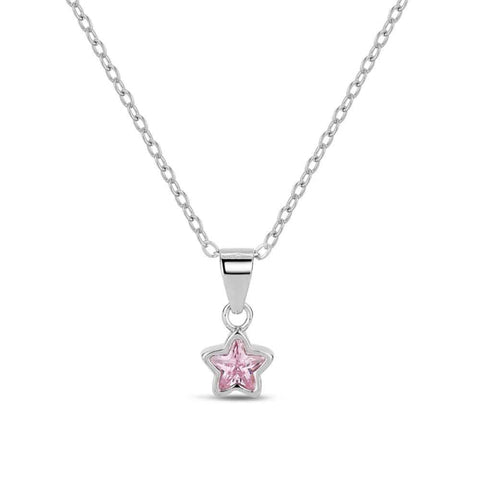 Gargantilla Plata ESTRELLA CIRCONITA ROSA - PROMOJOYA