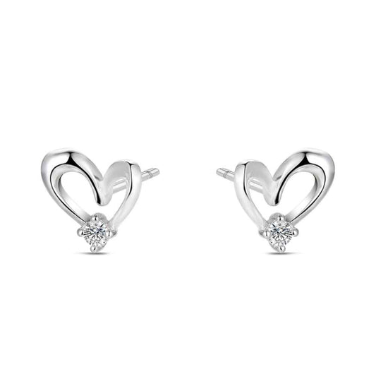 Pendientes Corazón Plata con Circonita-Be Love