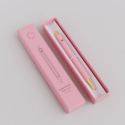Bolígrafo rosa y dorado