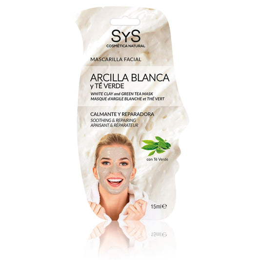Mascarilla Facial Arcilla Blanca y Té Verde 15ml - SYS