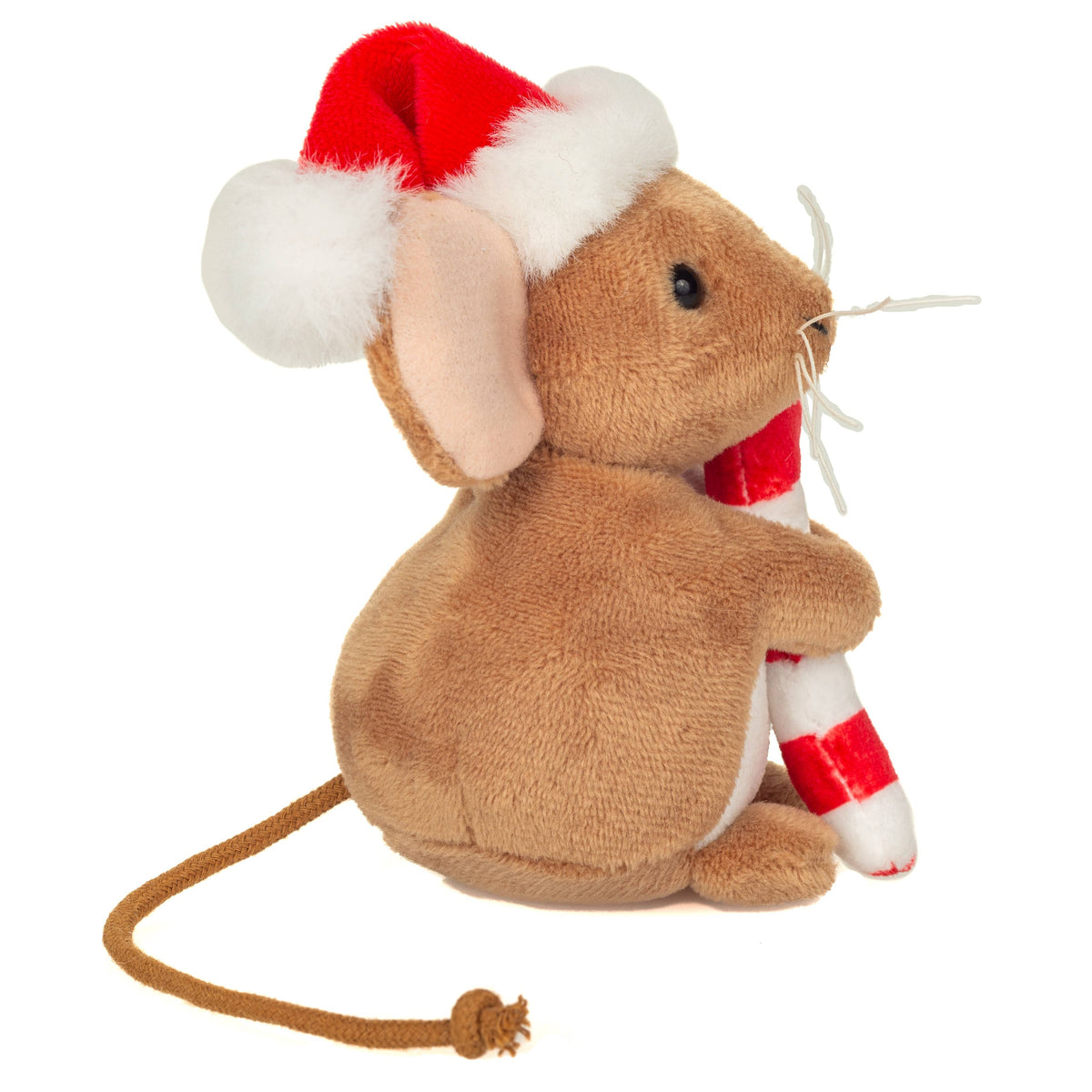 Peluche Ratón navideño con bastón de caramelo 11 cm