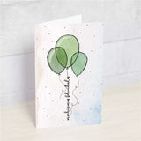 Postal: Muchísimas Felicidades (3 globos) - HAPPY MOTS